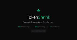 Same AI, fewer tokens. Free forever