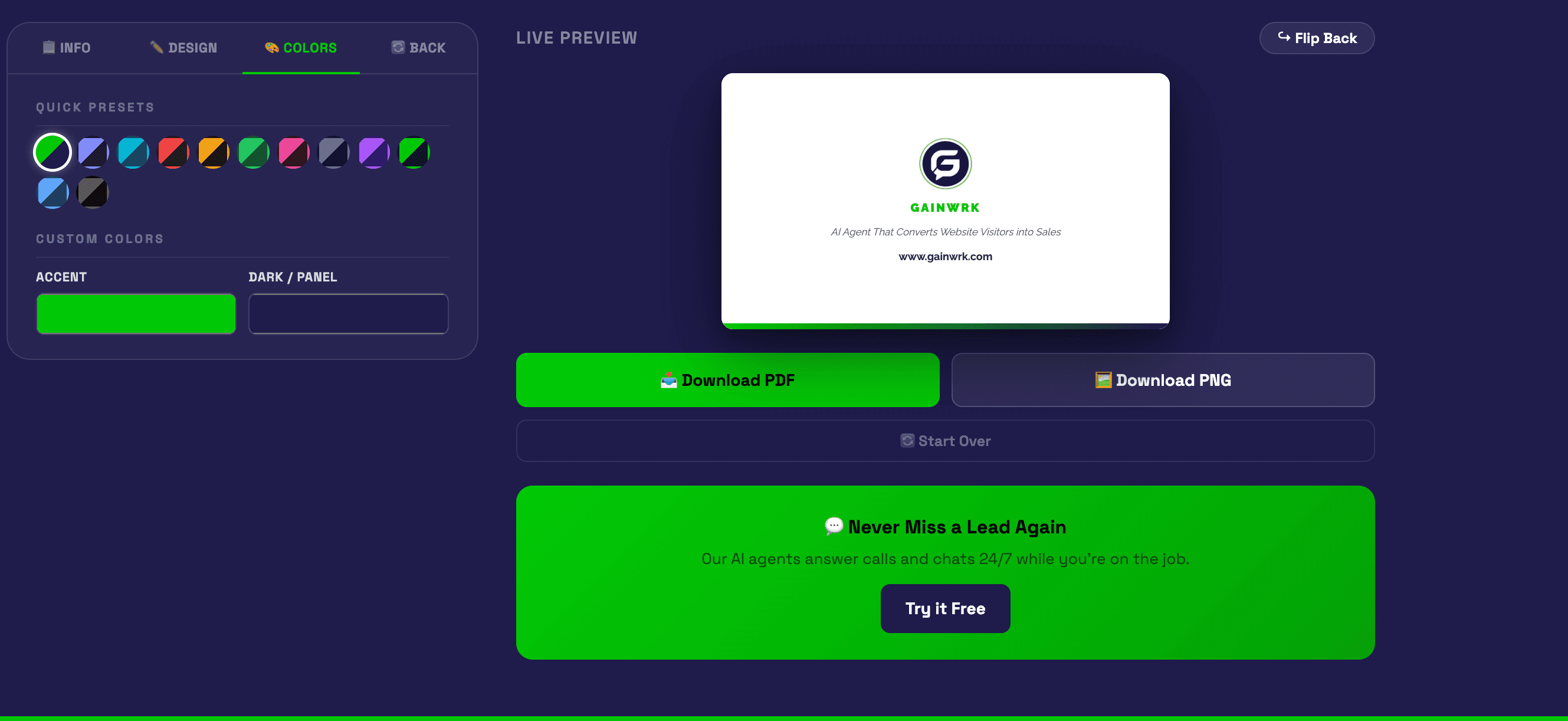 Free Business Card Creator screenshot 3