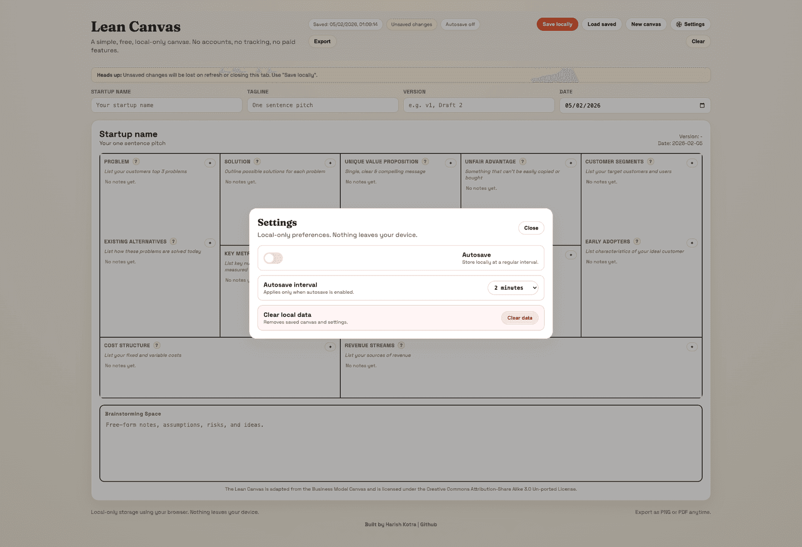 Lean Canvas screenshot 3
