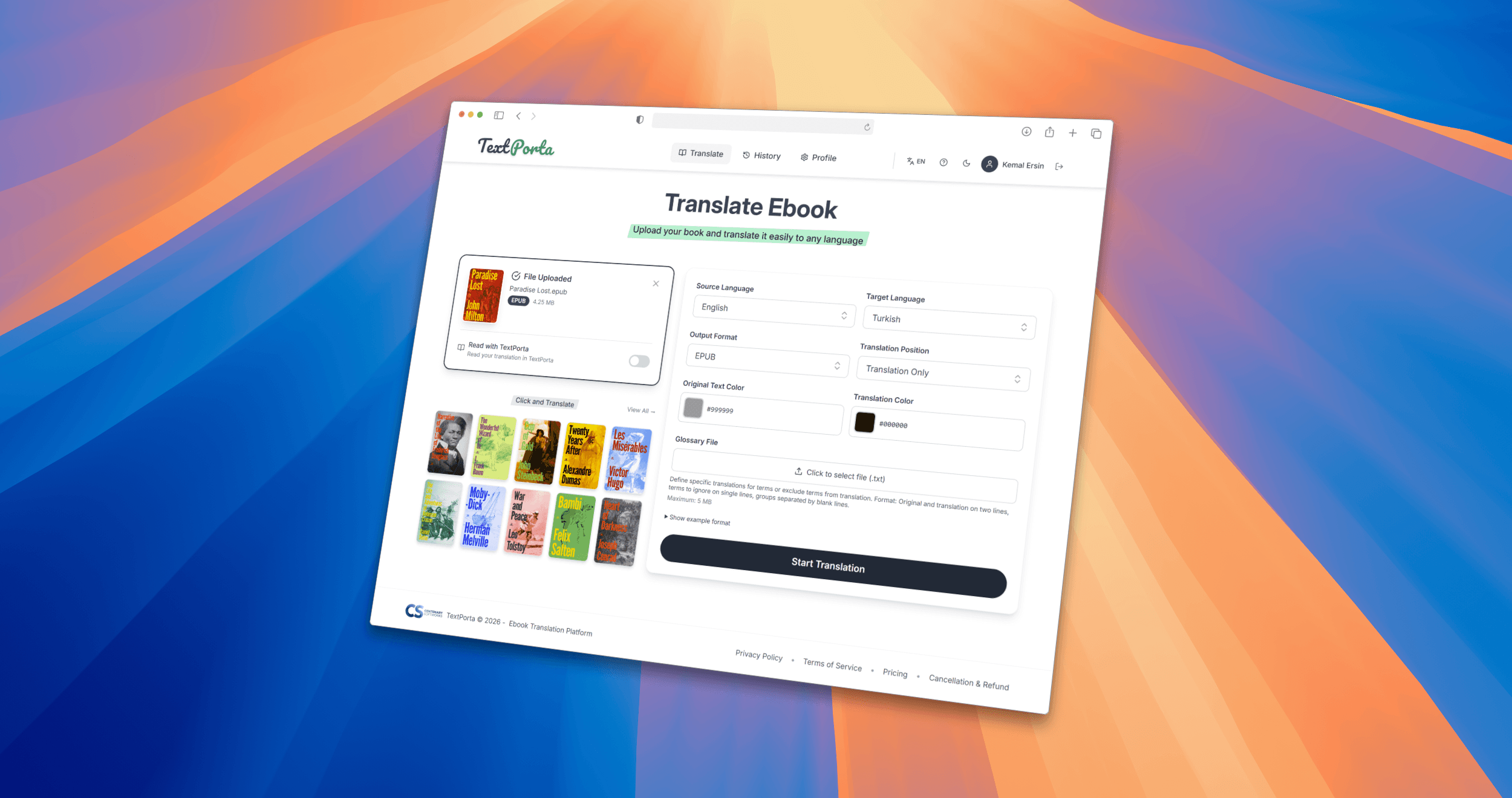 TextPorta - E-Book Translation Platform screenshot 3