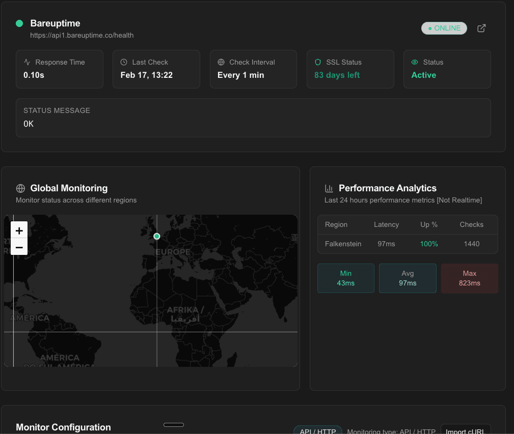 BareUptime screenshot 3