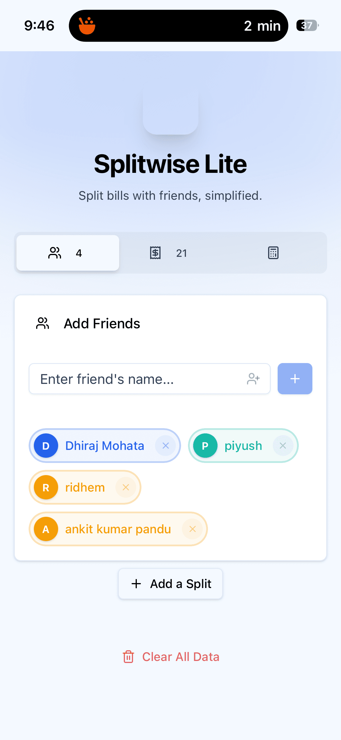 Easy Splitwise screenshot 1