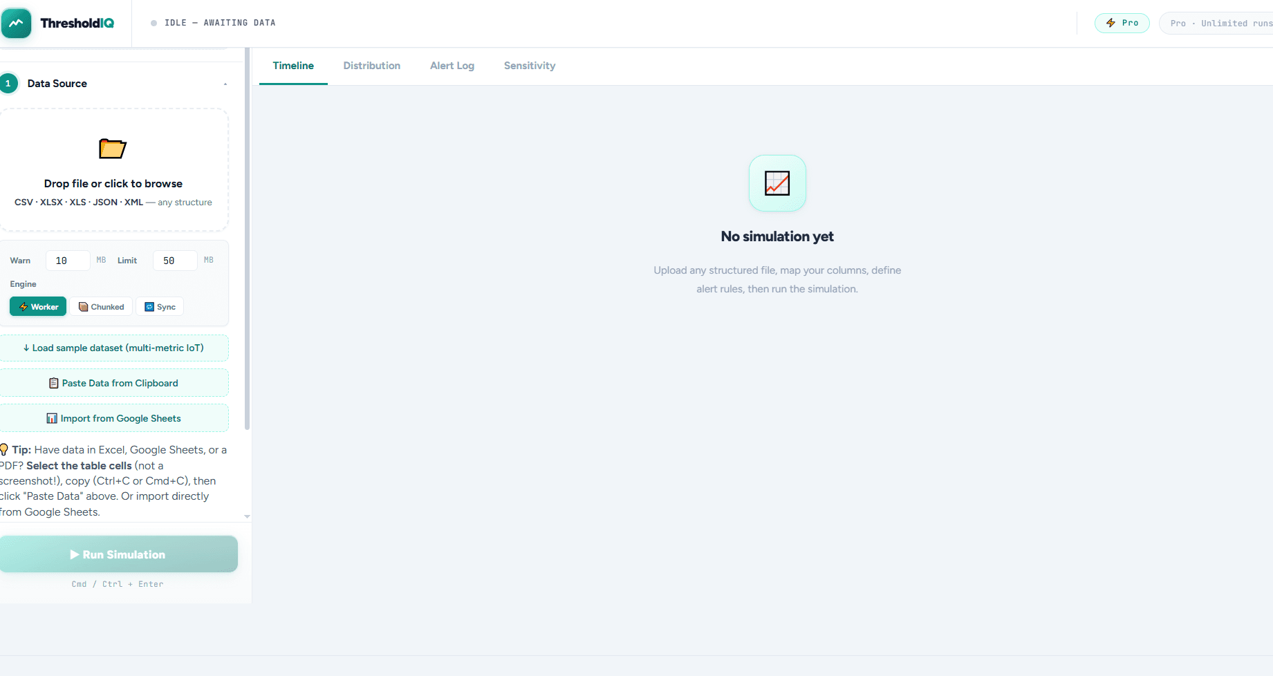 ThresholdIQ Excel KPI's Alert Simulator screenshot 3