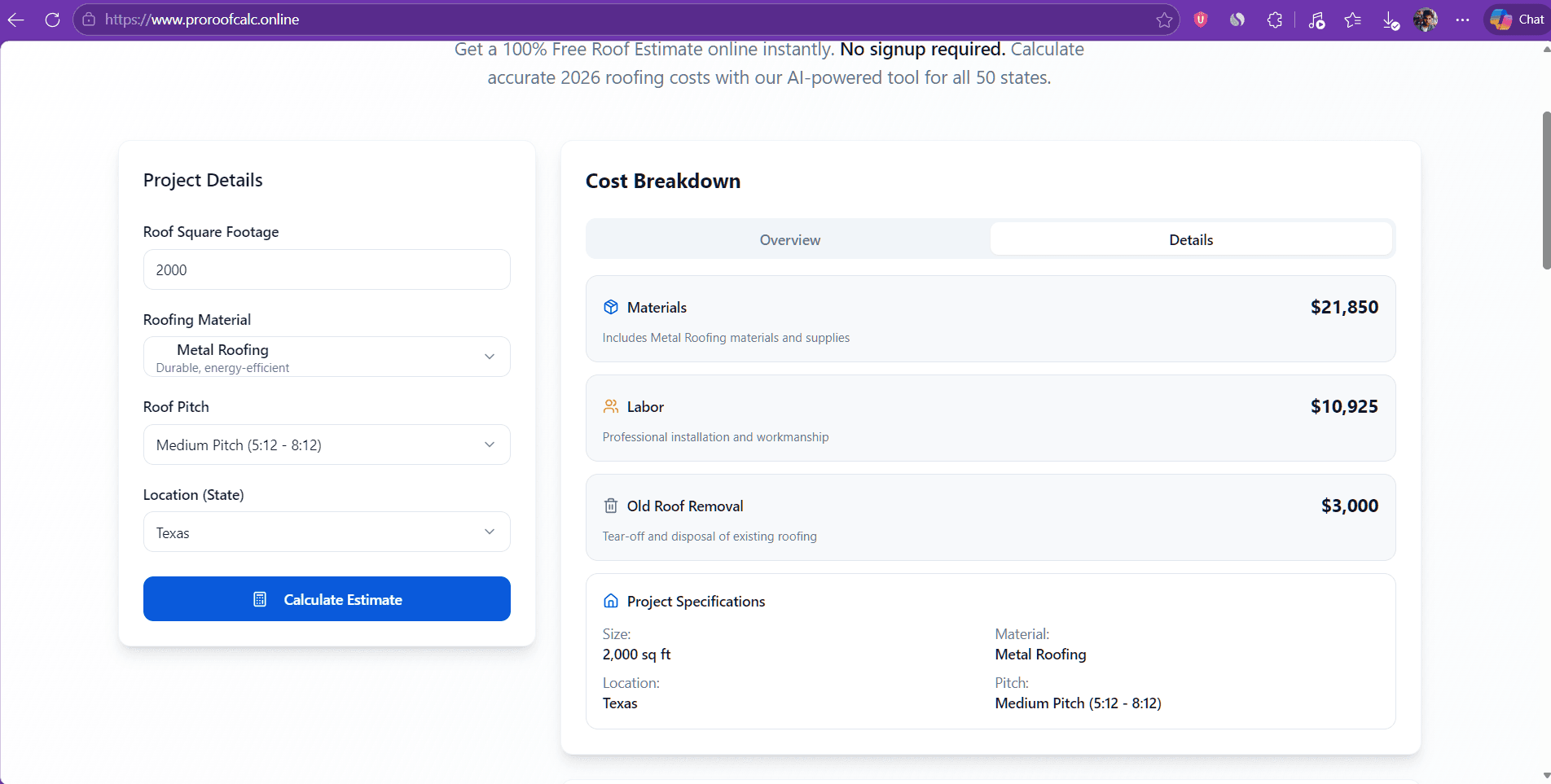 ProRoofCalc screenshot 4
