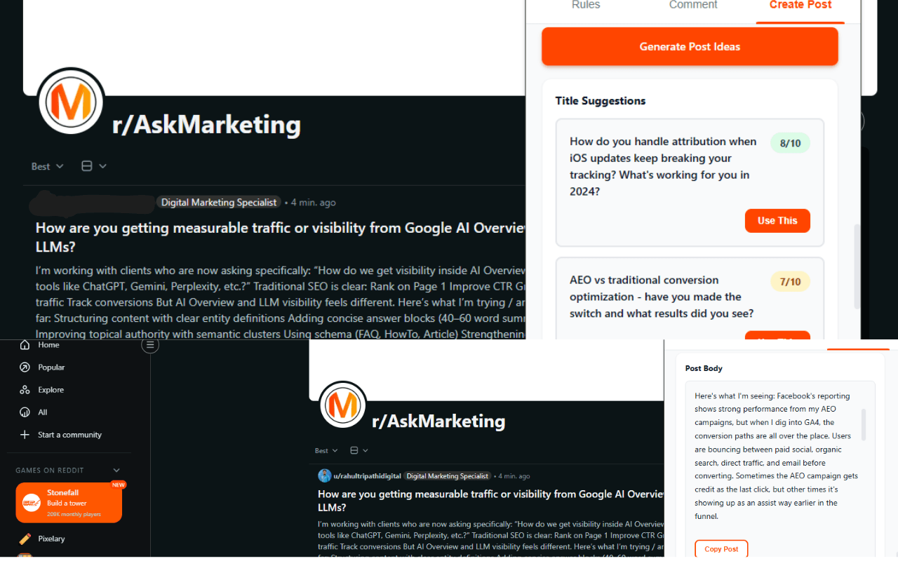 Reddit Engagement Assistant screenshot 2