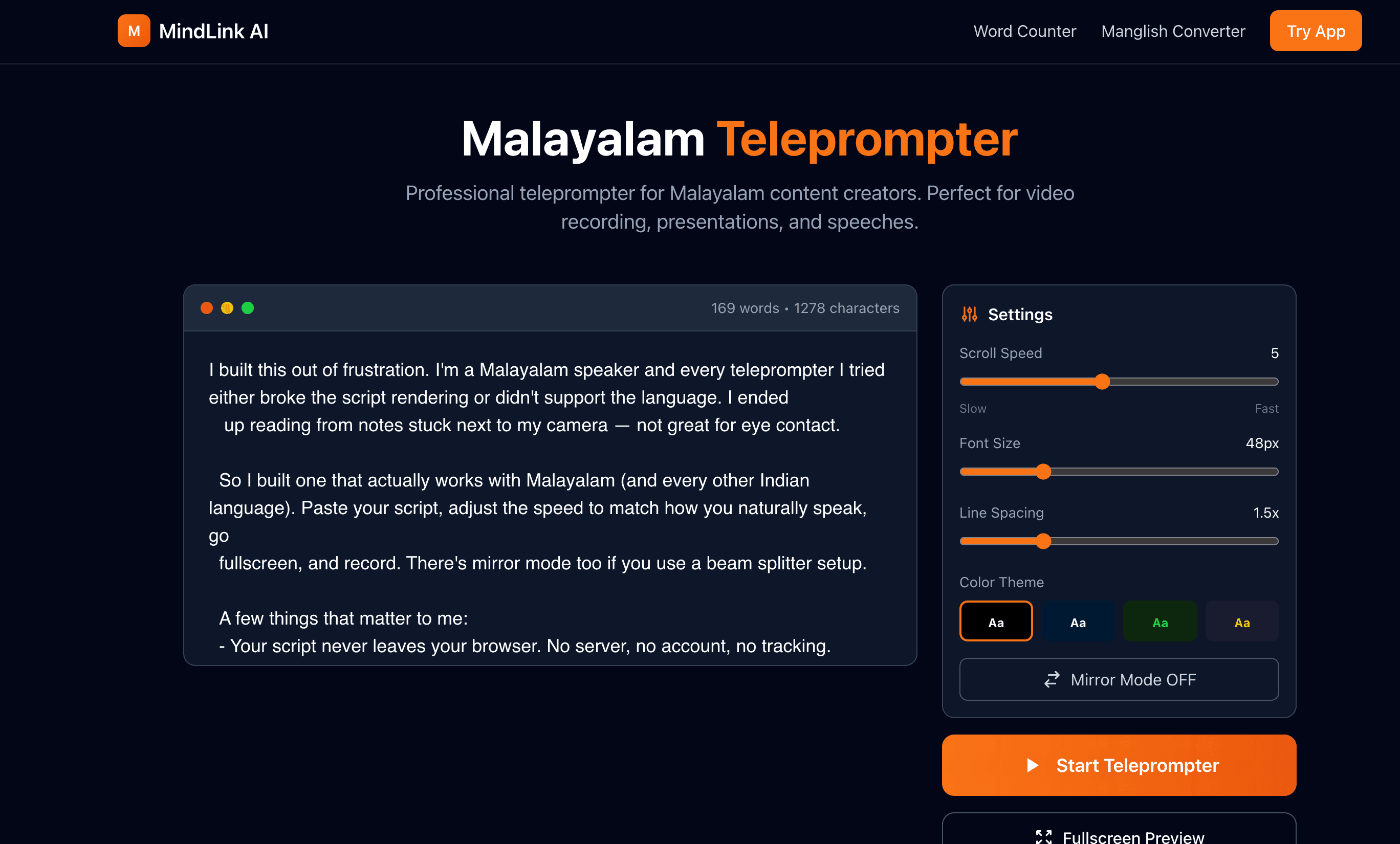 MindLink AI - Teleprompter screenshot 1