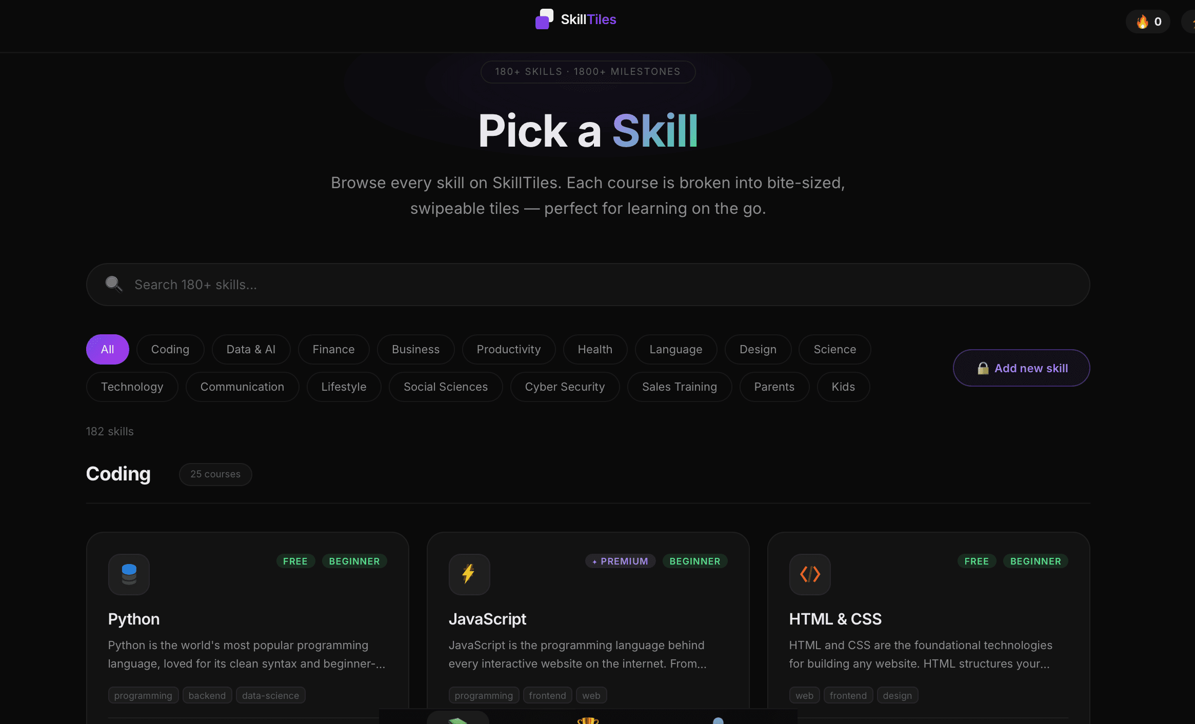 SkillTiles - Doomscroll replacement screenshot 3