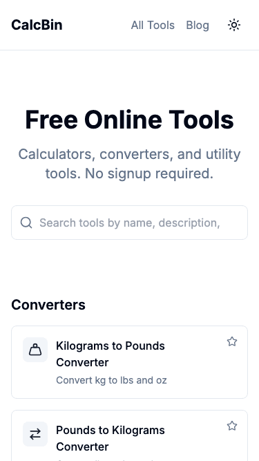 CalcBin screenshot 1