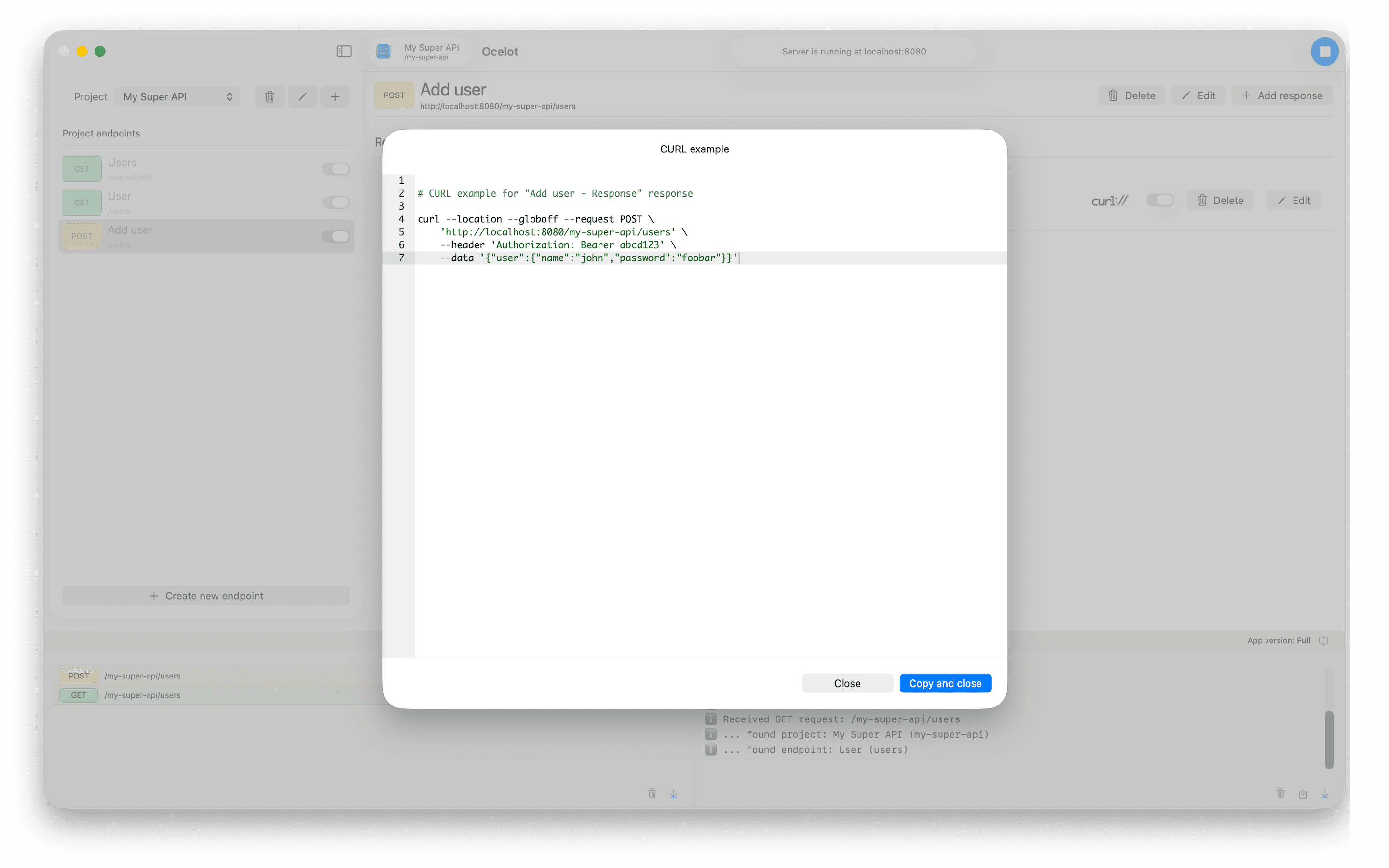 Ocelot API Mocker screenshot 3