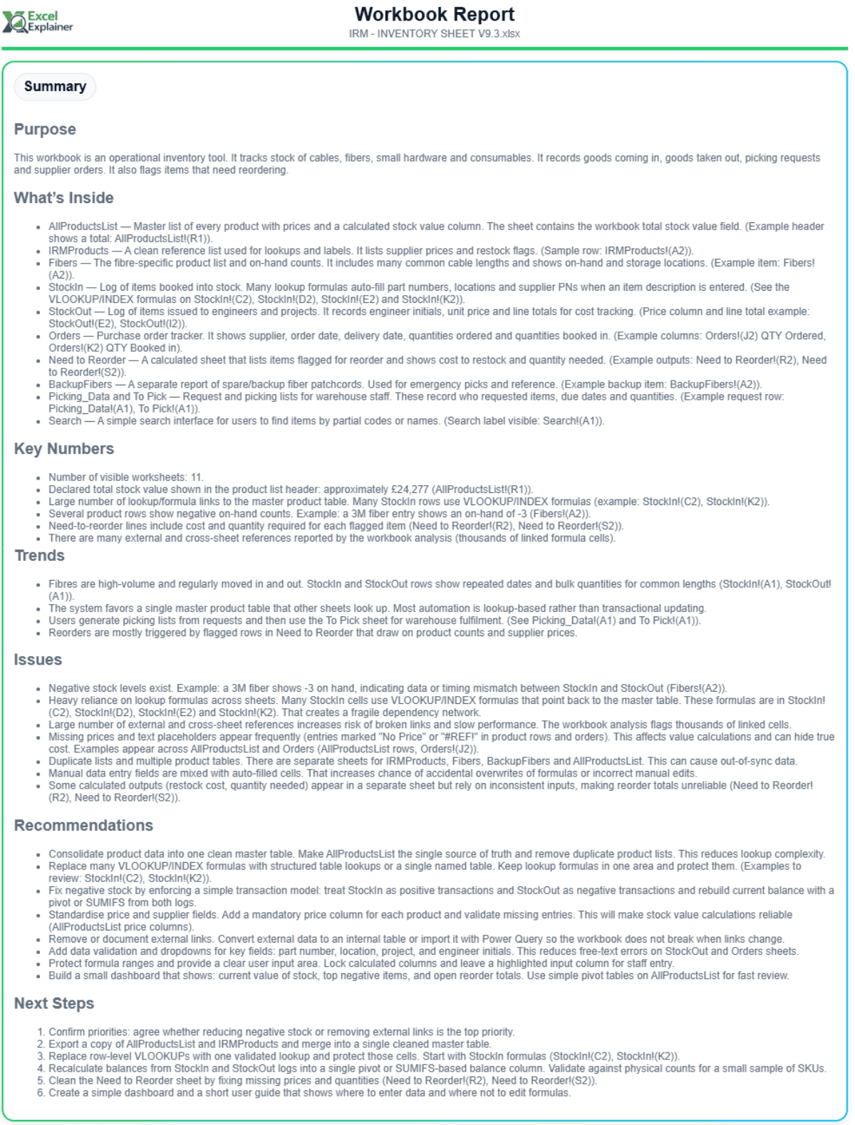 Excel Explainer screenshot 9