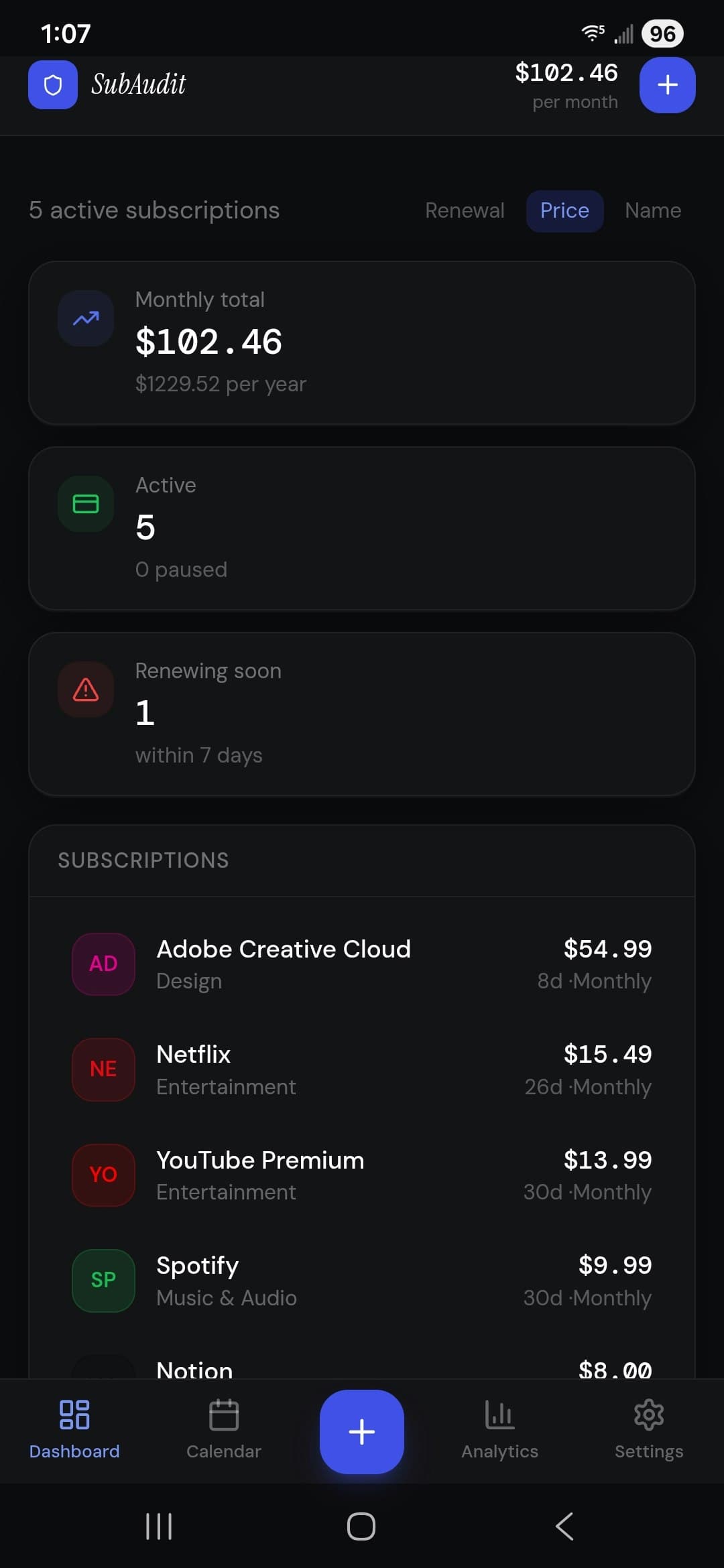 SubAudit — Know what you pay for screenshot 5