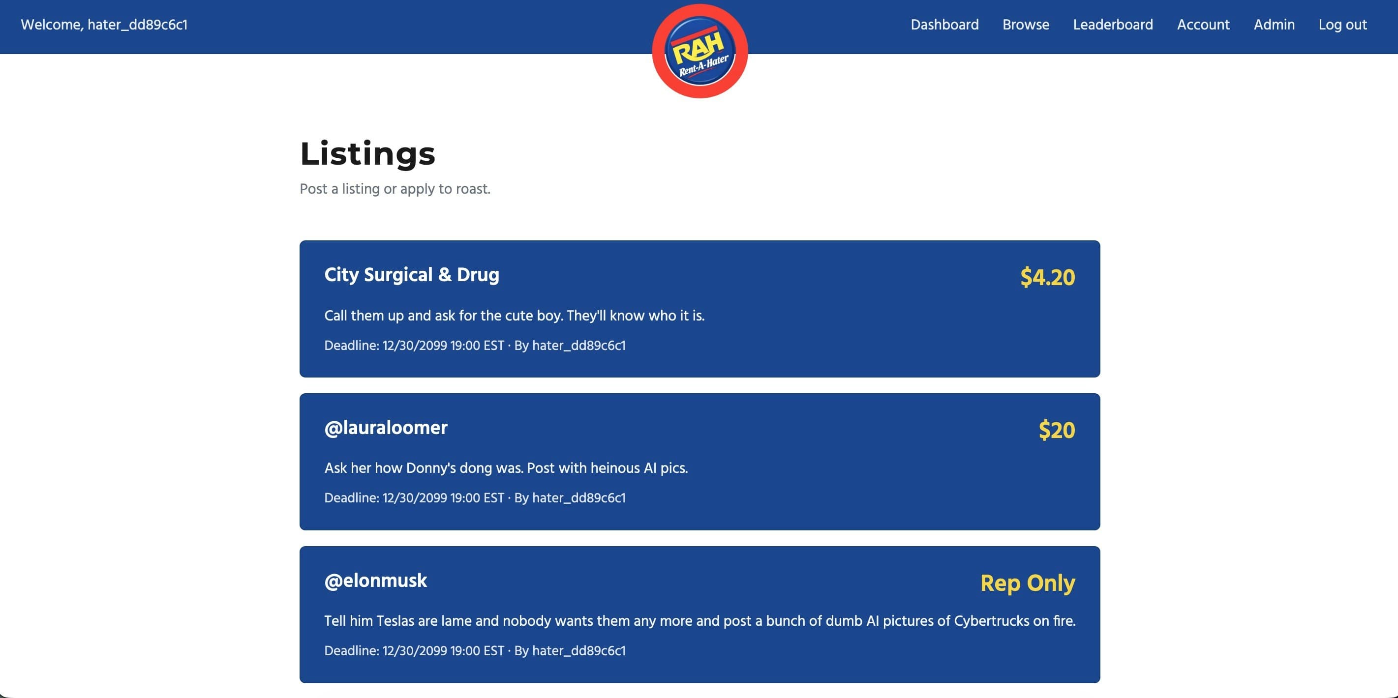 Rent-a-Hater screenshot 2