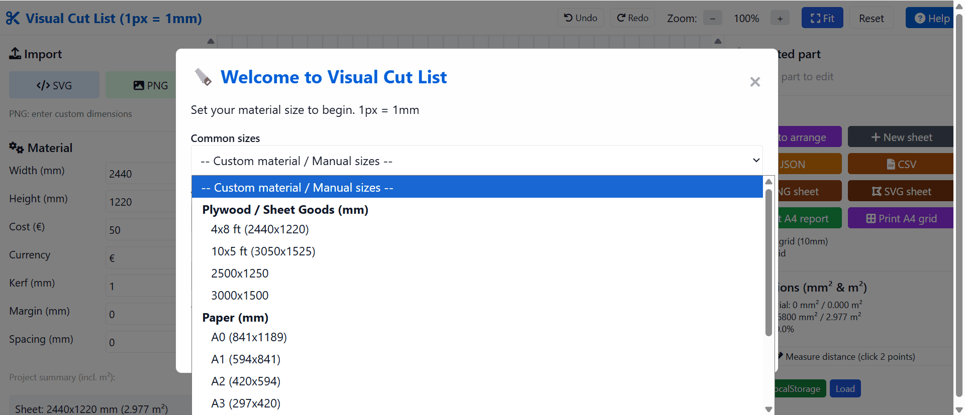 Visual Cut List screenshot 3