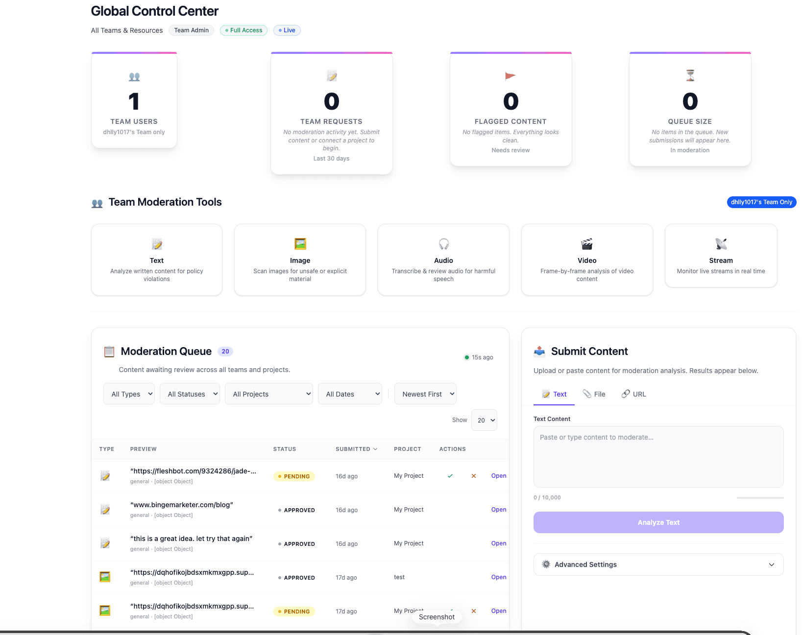 Management and Moderation One Platform screenshot 4