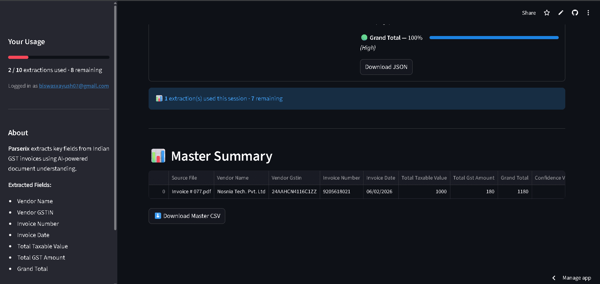 Parserix screenshot 4
