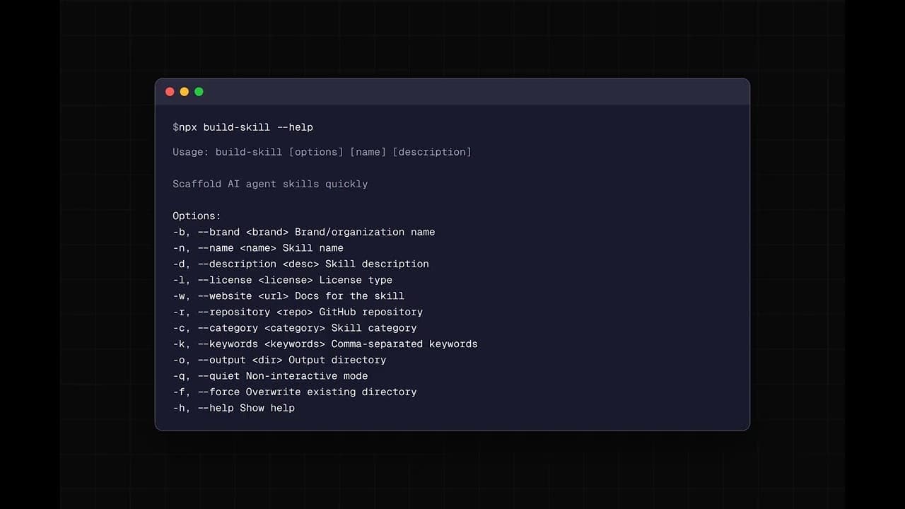 npx build-skill screenshot 1