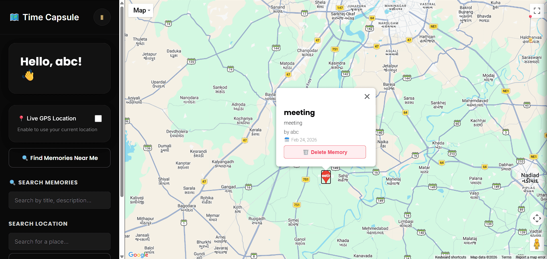 Digital Time Capsule Map screenshot 2