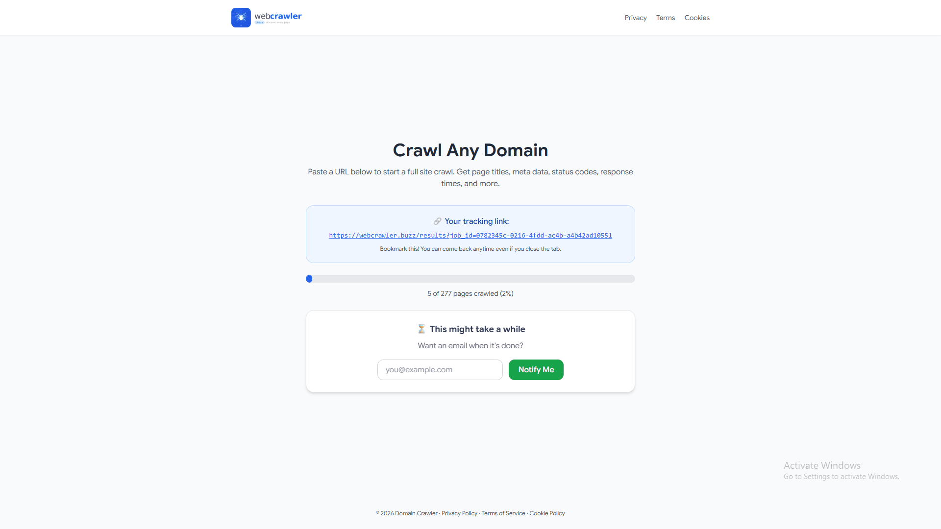 webcrawler.buzz screenshot 2