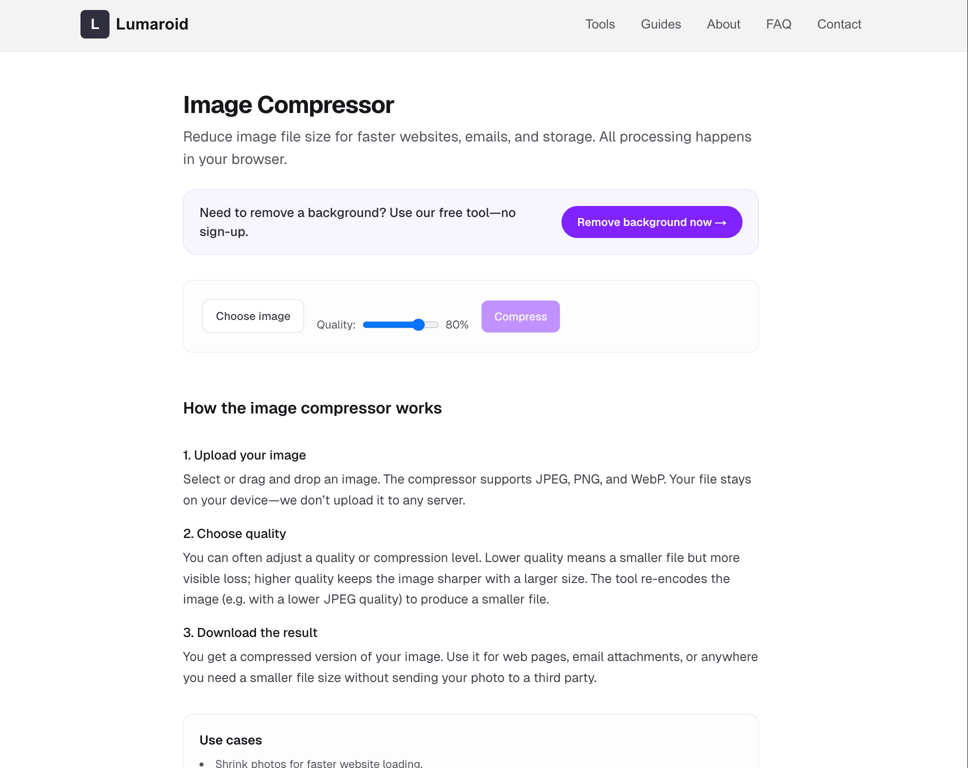 Lumaroid - Free Online Tools screenshot 5