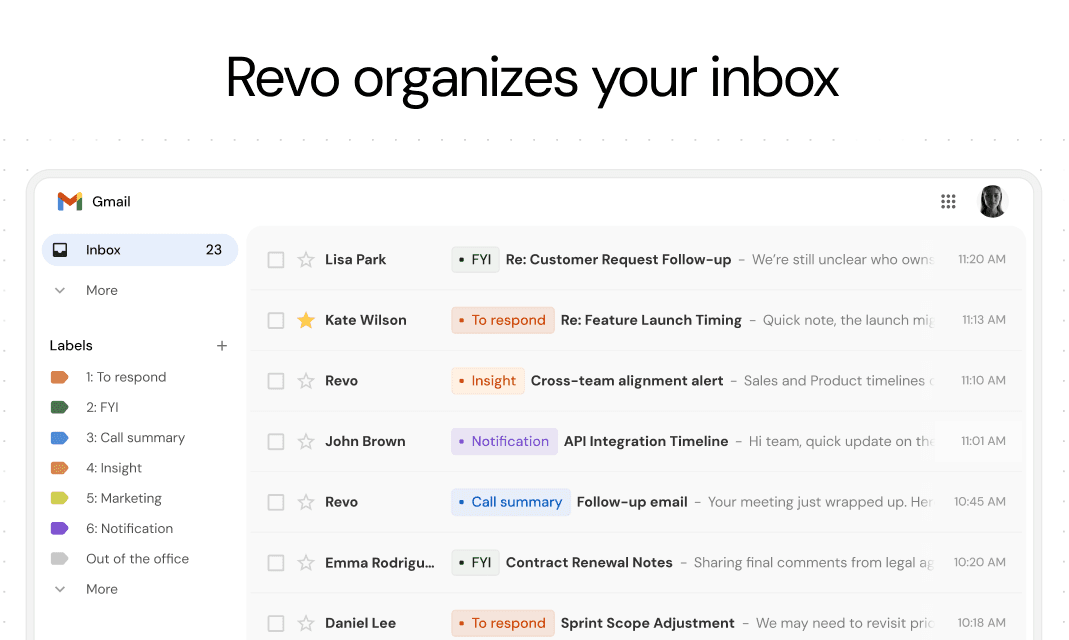 Revo AI Email Assistant screenshot 2
