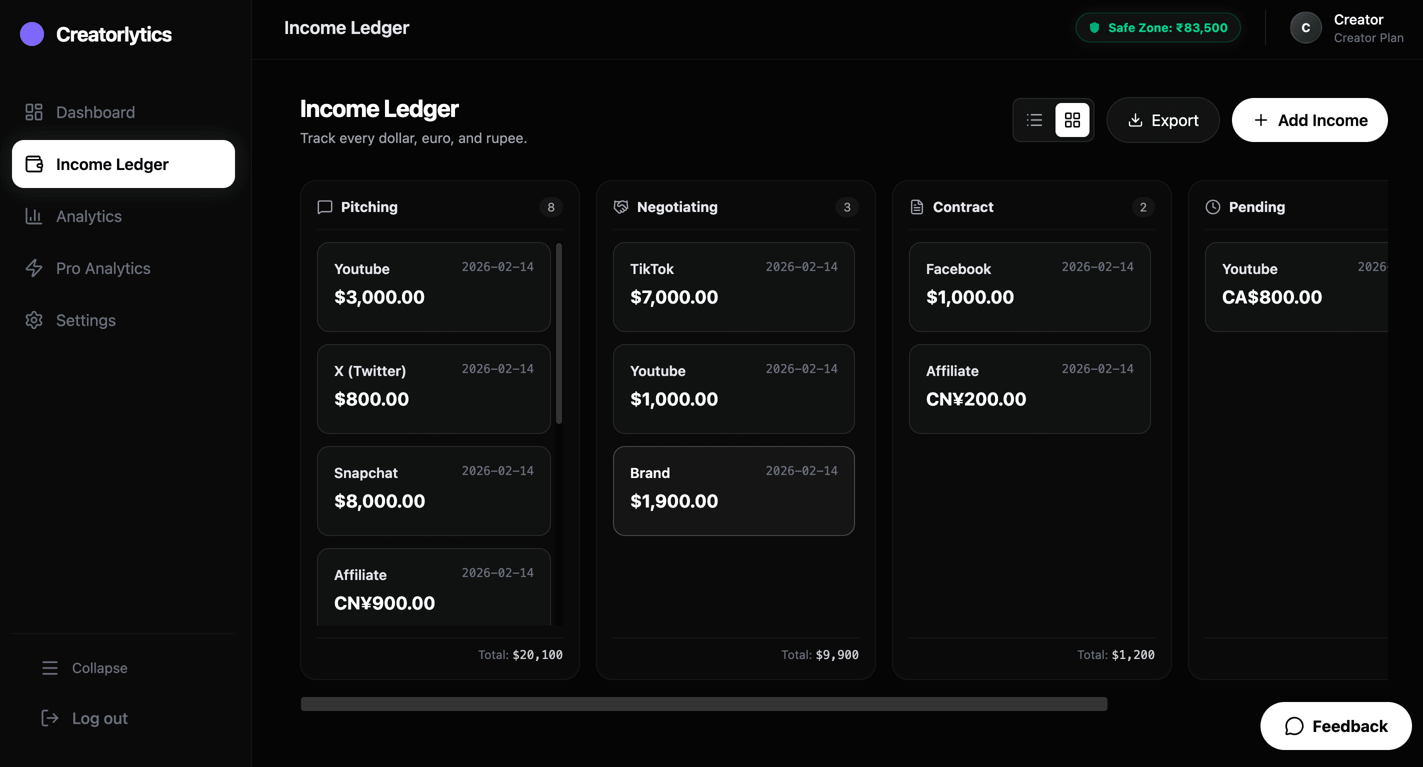Creatorlytics screenshot 2