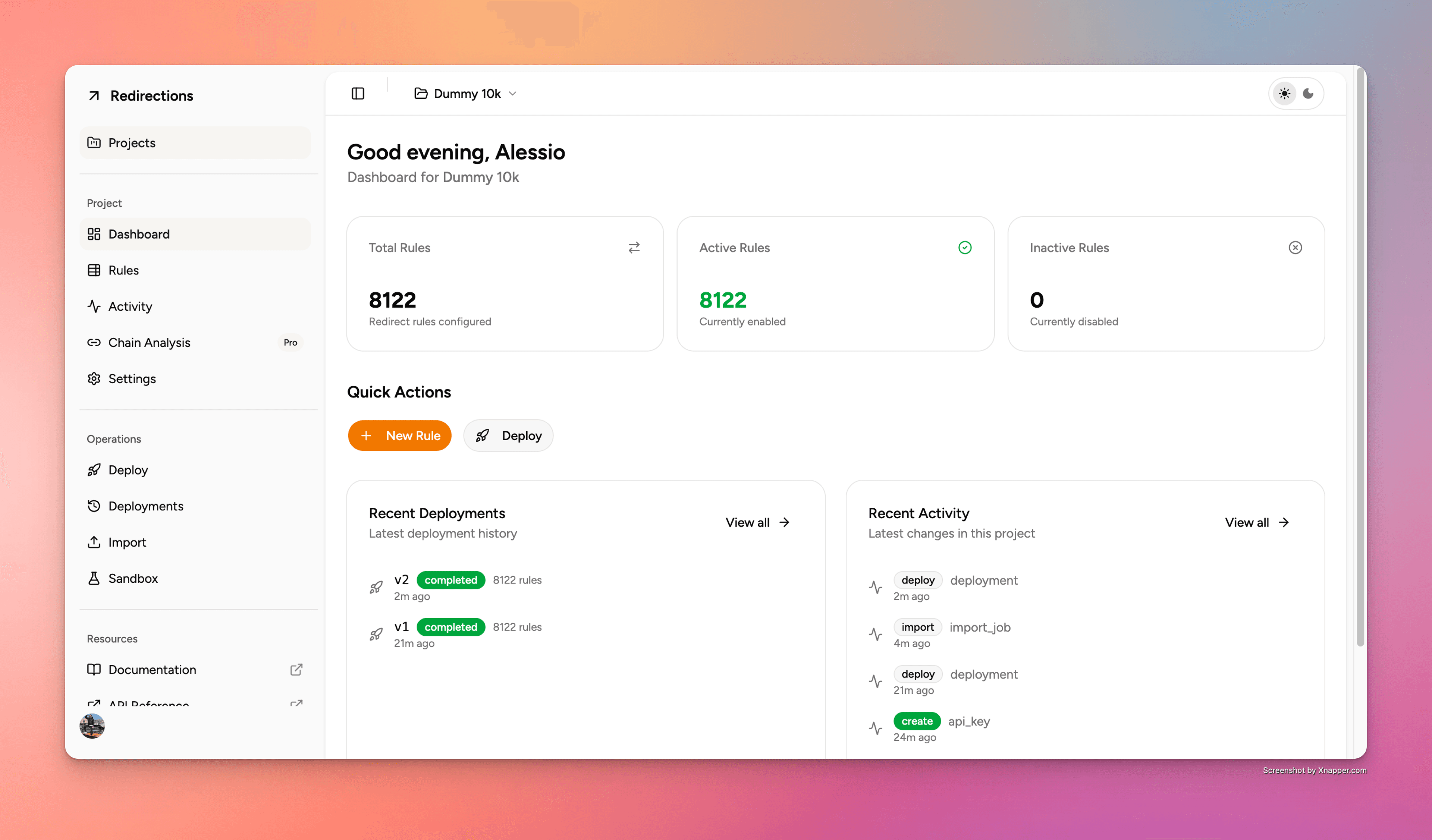 Redirections screenshot 3