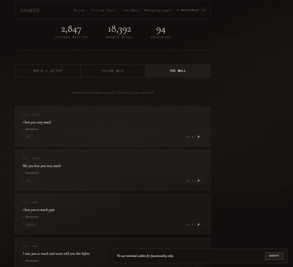 Unsent Letters â€” Words That Never Left screenshot 3