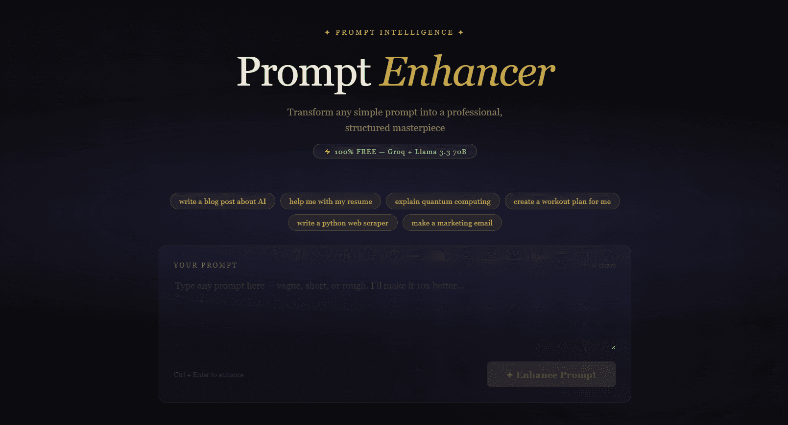 promptenhancing screenshot 1