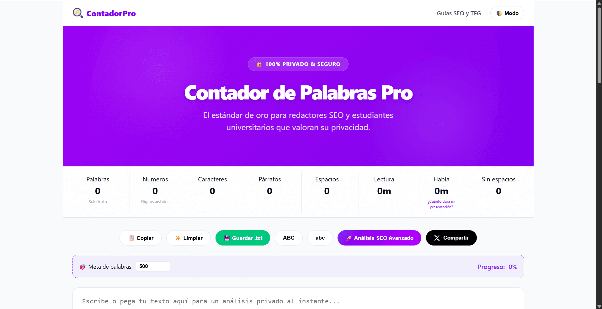 Contador de Palabras Pro screenshot 1