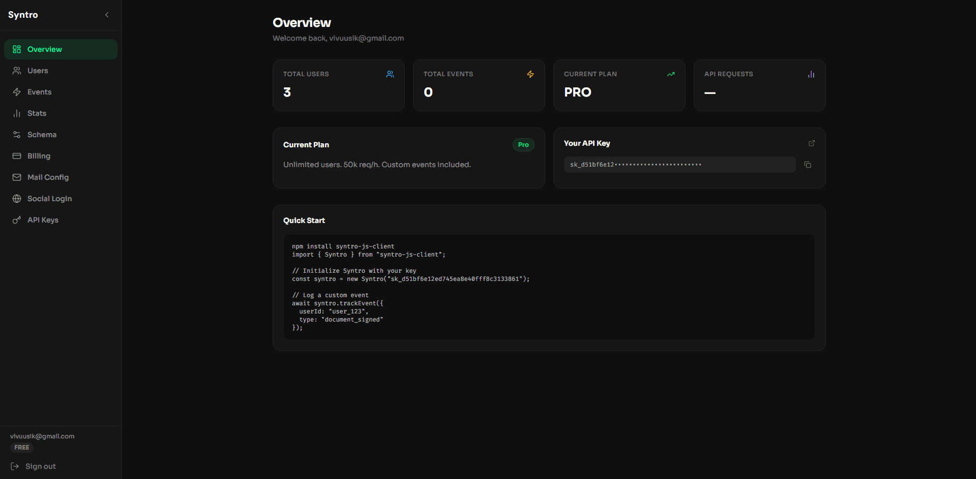 Syntro - Auth, Billing & stats for Devs screenshot 4