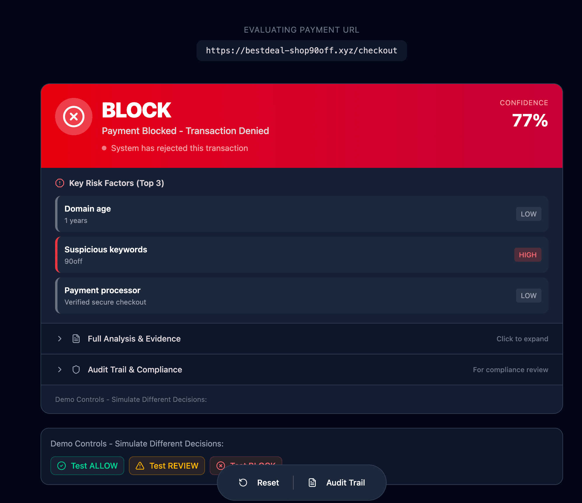 Andon — Trust Gate for AI Agents screenshot 2