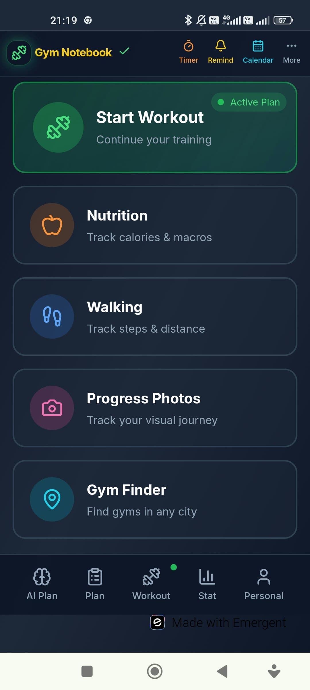 Fitness & Nutrition Notebook screenshot 2
