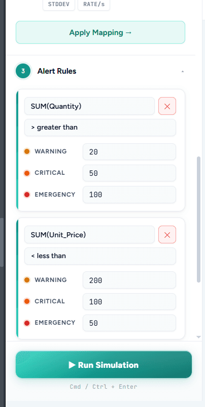ThresholdIQ Excel KPI's Alert Simulator screenshot 5