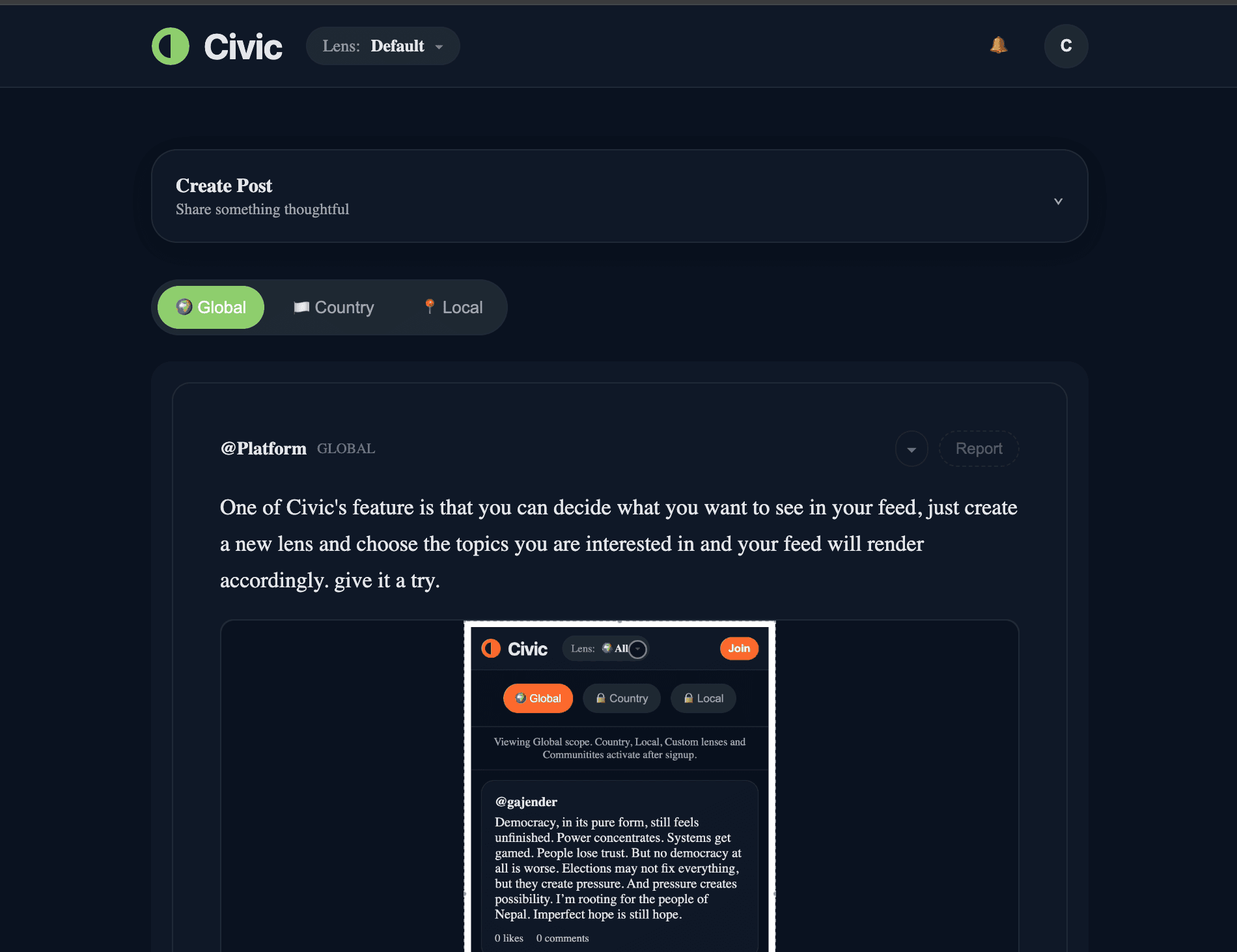 CivicHalls - Control & Change Your Feed screenshot 4