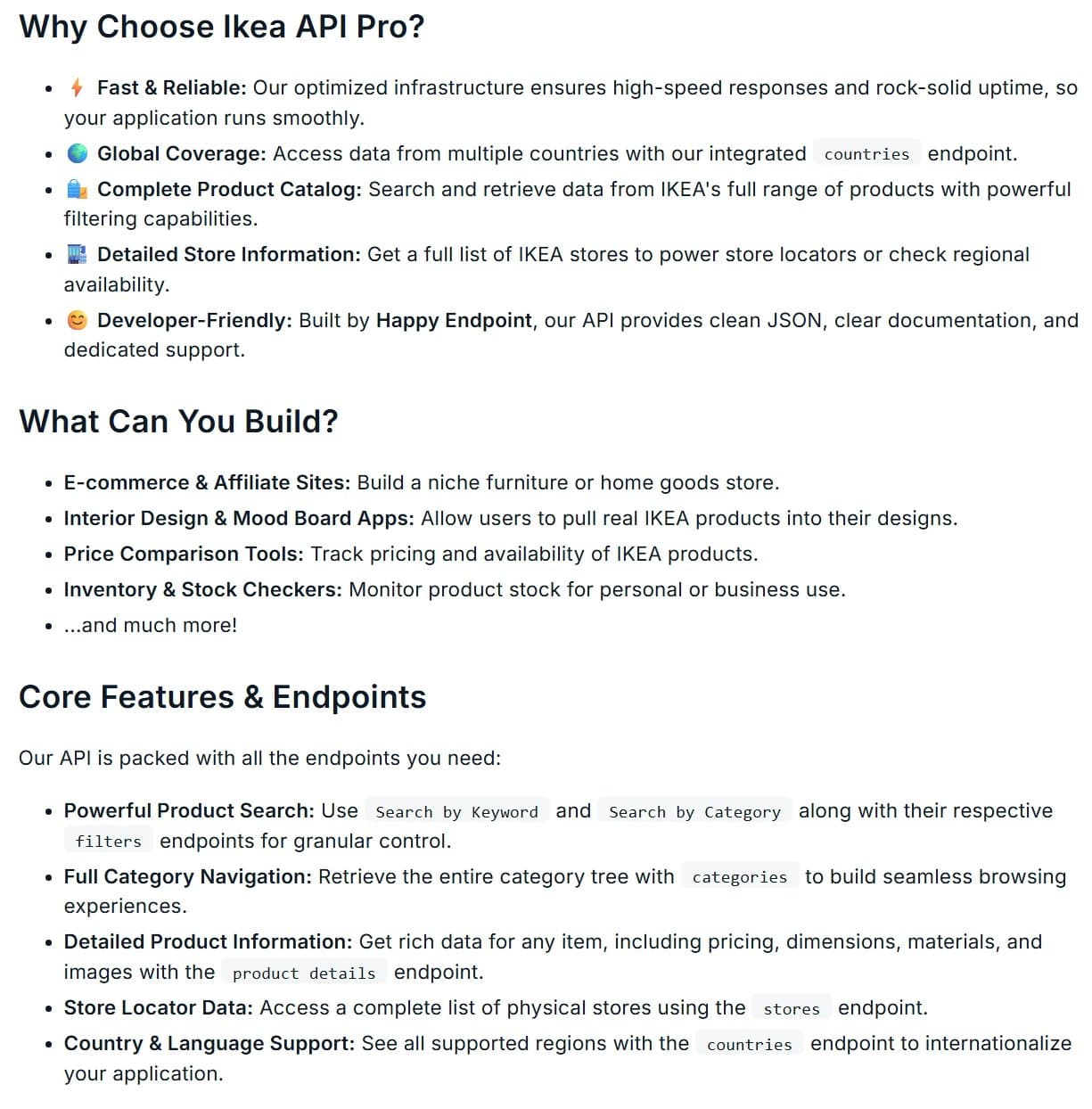 Real-time Ikea Data API screenshot 3