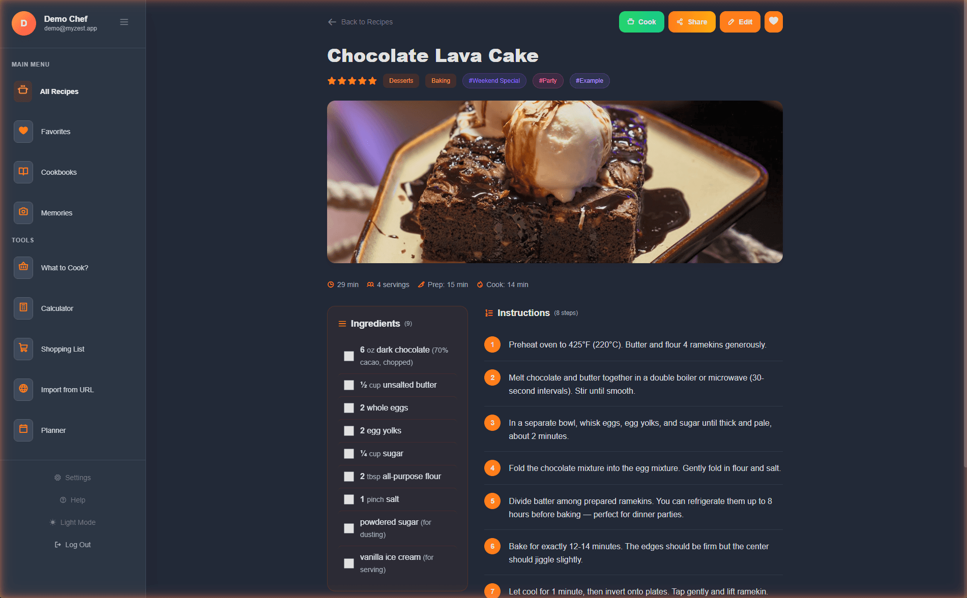 MyZest Recipe Manager and Memories screenshot 2
