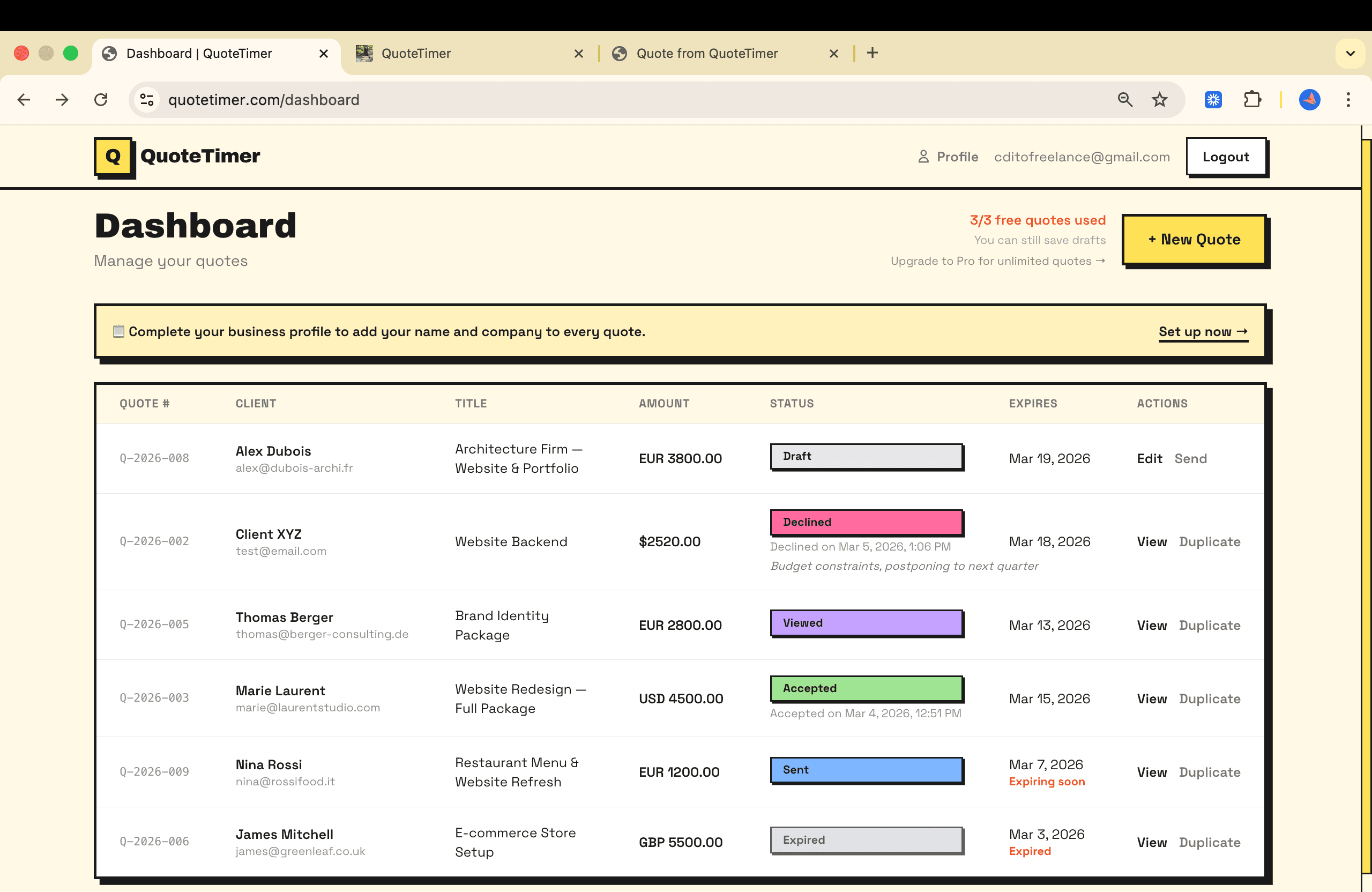 QuoteTimer screenshot 3