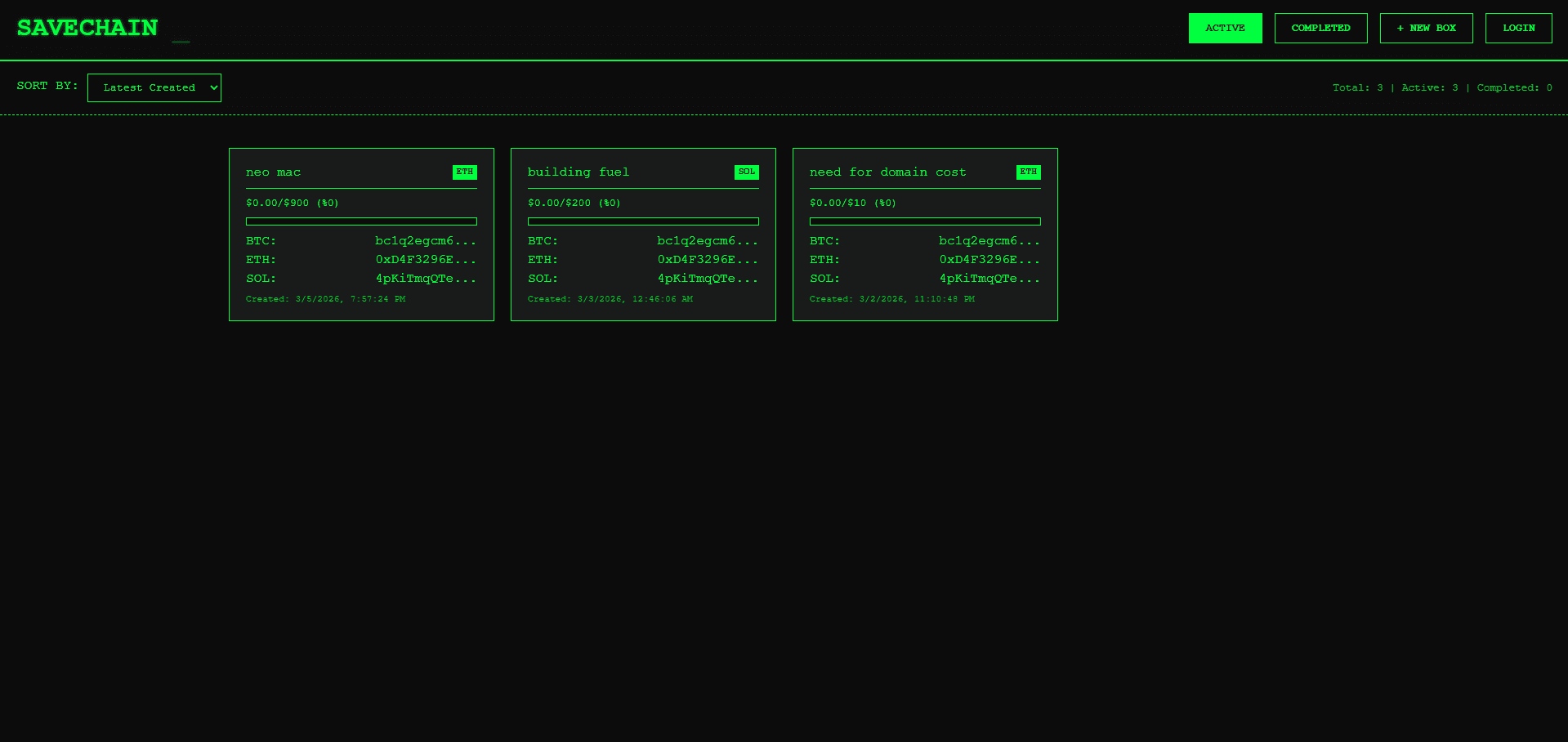 SaveChain screenshot 1