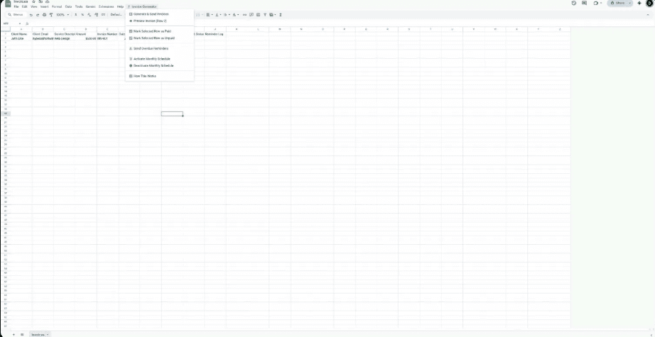 Auto-Invoice Generator for Google Sheets screenshot 4