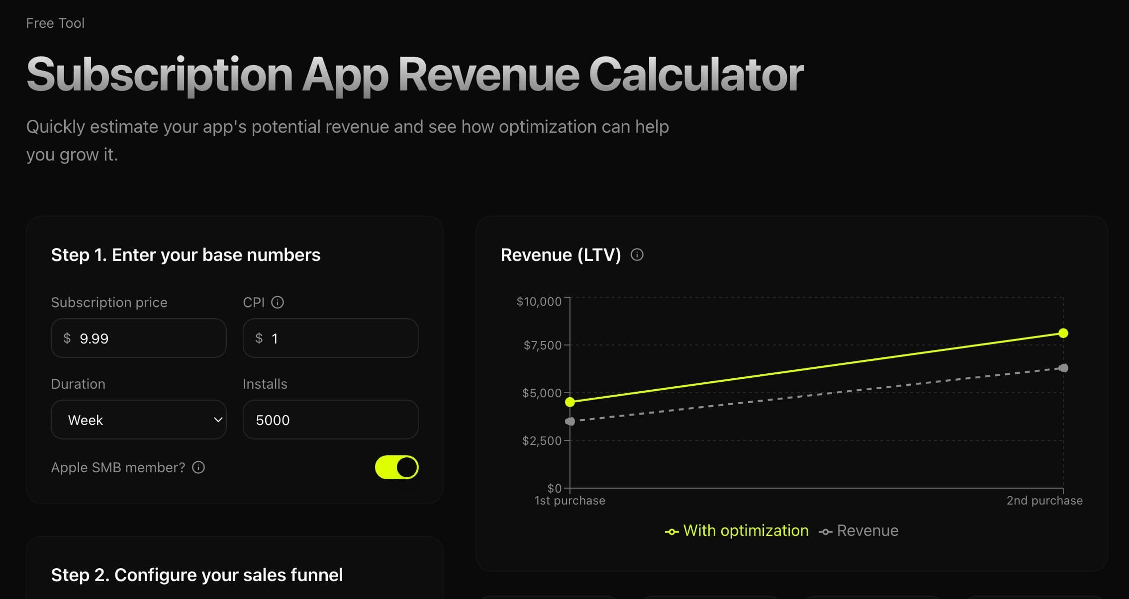 Subscription App Revenue Calculator screenshot 1