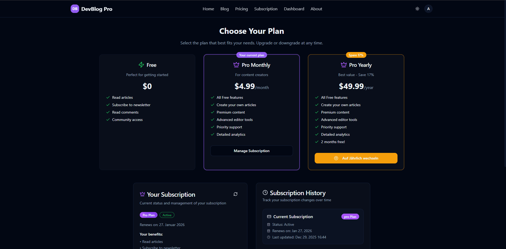DevBlog Pro screenshot 2
