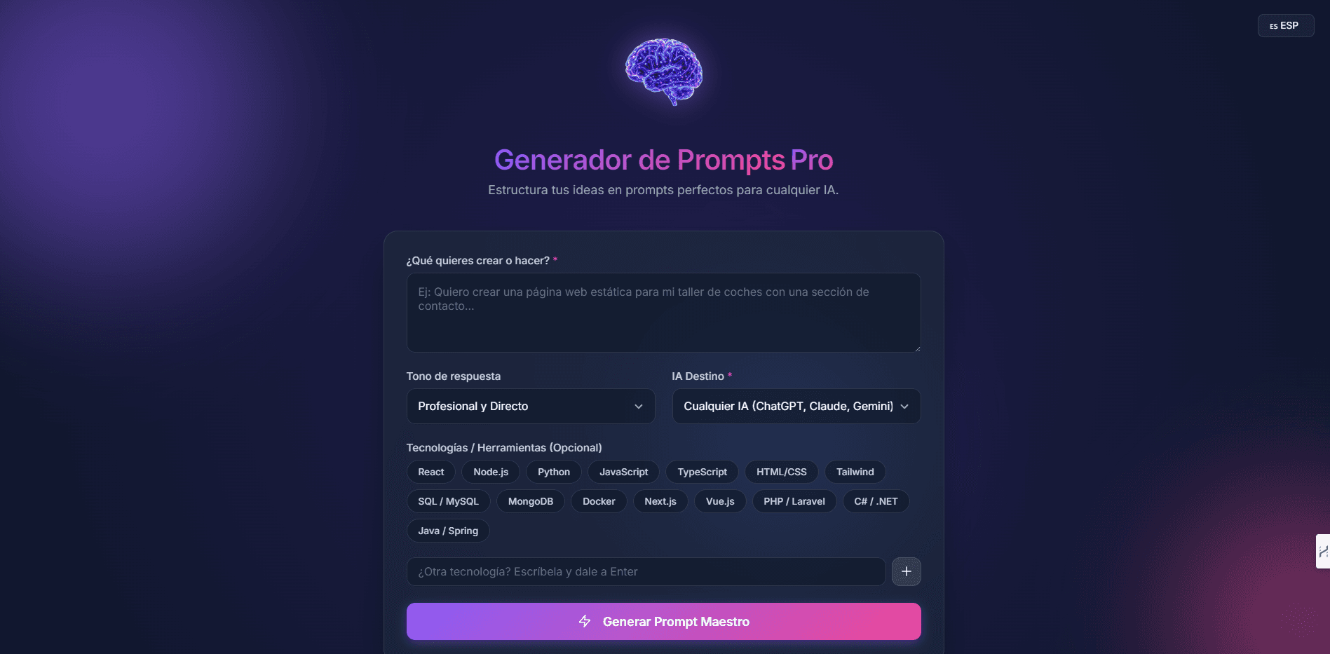 Crea Los Mejores Prompt en Segundos screenshot 2