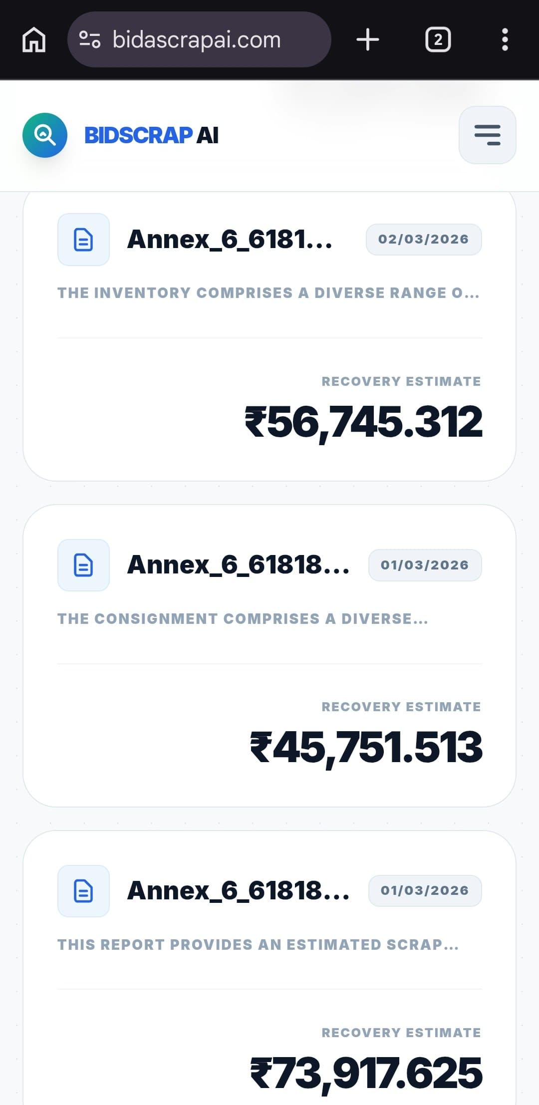 BidScrapAi screenshot 1