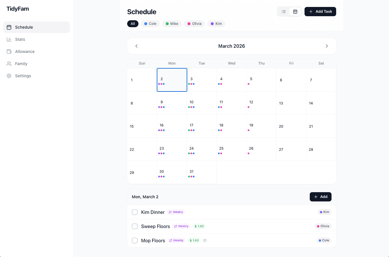 TidyFam screenshot 3