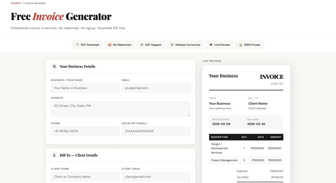 ToolMint screenshot 2