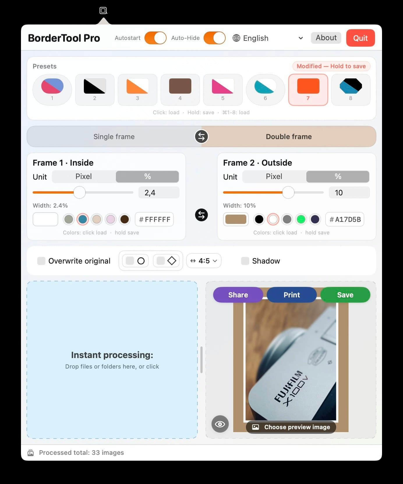 BorderTool Pro — Fast Mac Photo Frames screenshot 1