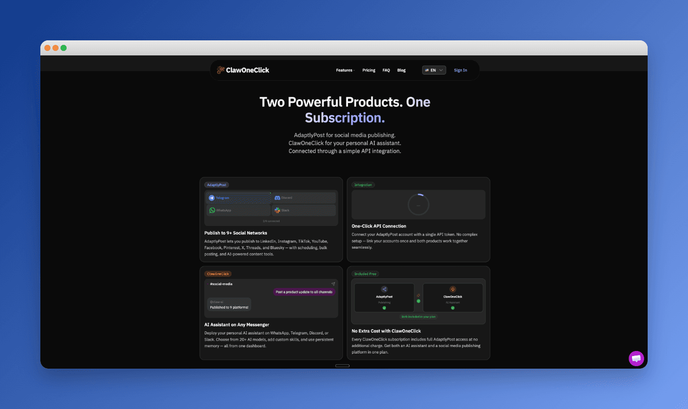 ClawOneClick X AdaptlyPost screenshot 3