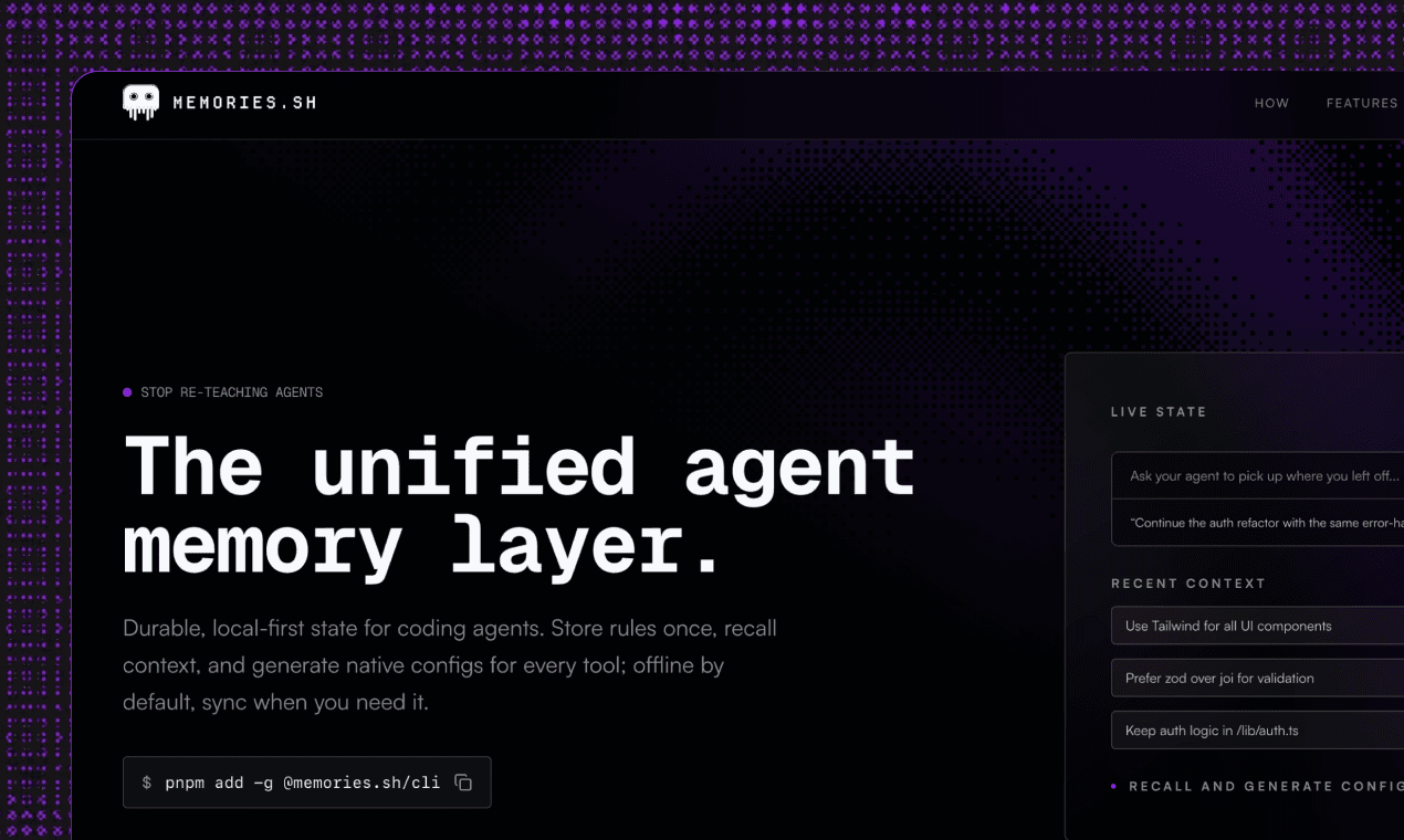 memories.sh screenshot 2