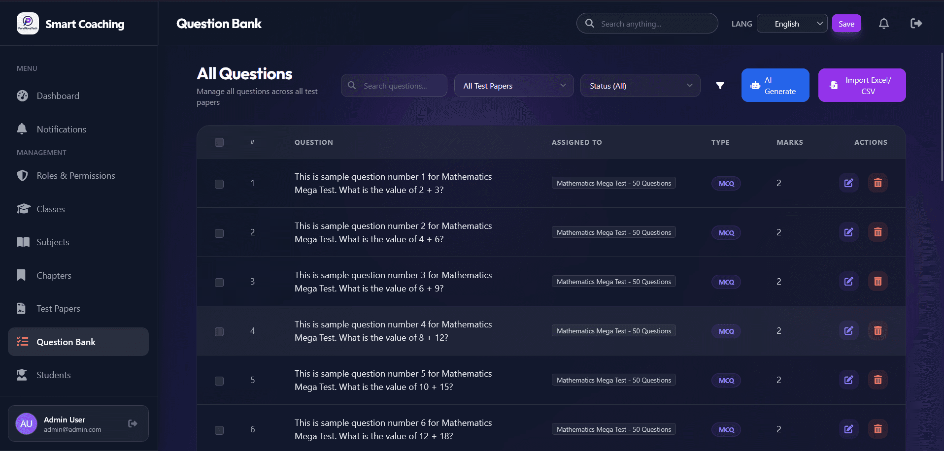 Smart Online Exam System screenshot 3