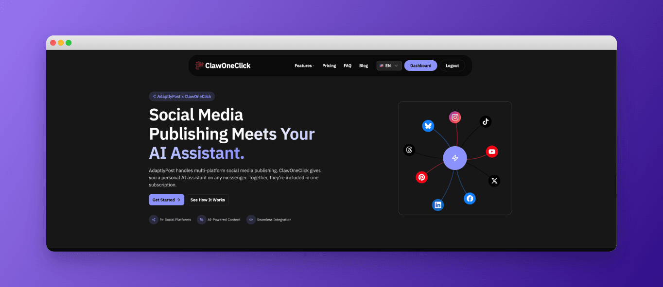 ClawOneClick X AdaptlyPost screenshot 1